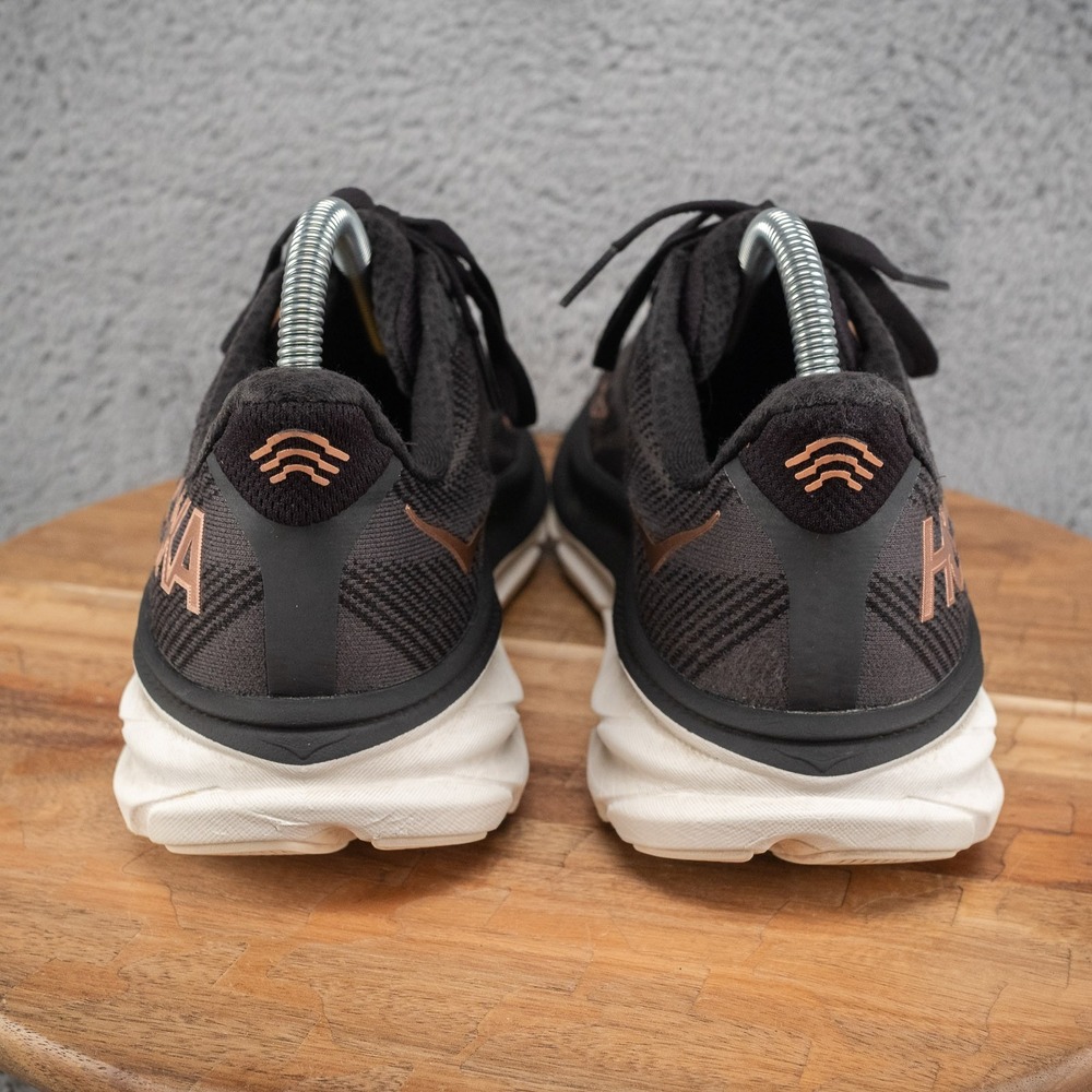 Hoka One One Womens Clifton 9 1127896 BRGL Black Running Shoes Sneakers Sz 8.5 B - Picture 4 of 10